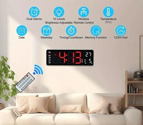 Orologi da terra & Orologi da parete: Wand-Digitaluhr – Nuovo e nell'imballaggio originale da Liestal venduto da OMAROSHOP 1