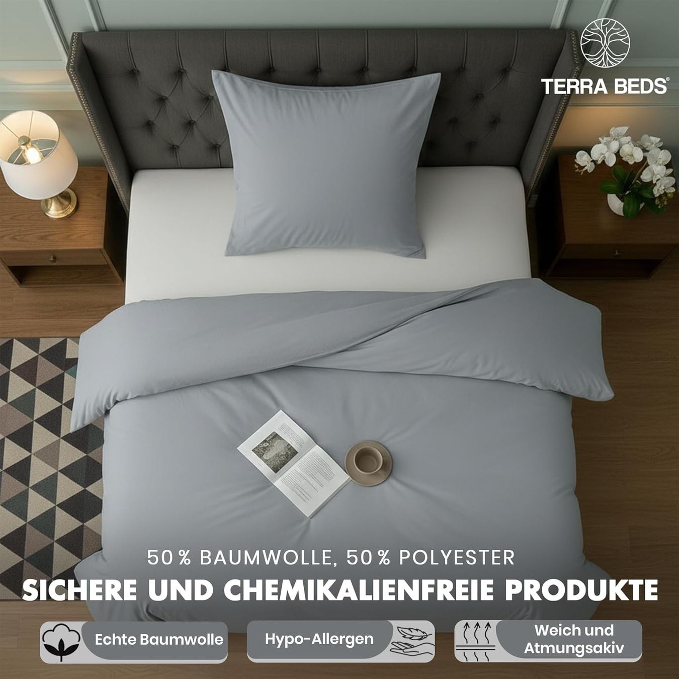 Biancheria da letto: Bettwäsche 135x200 Baumwolle Polyester Grau – Nuovo e nell'imballaggio originale da Suhr venduto da TradeMasters 5