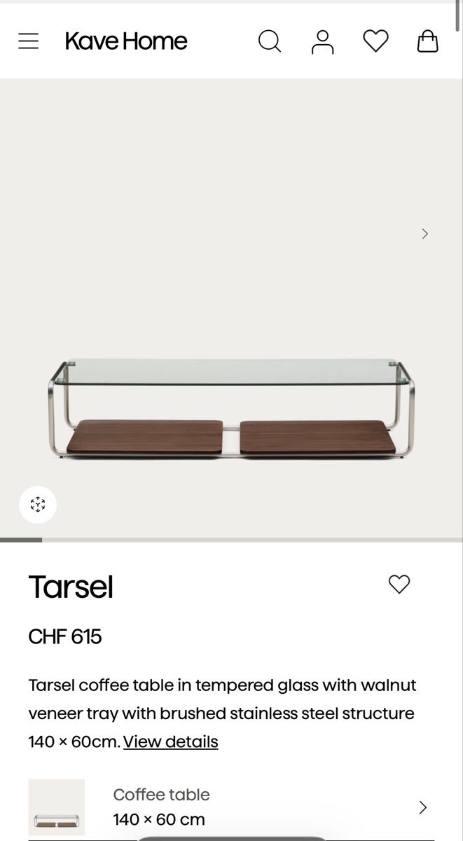 Kave Home Comodini: Kave Home Coffee Table Beistelltisch Tarsel – Nuovo e nell'imballaggio originale da Basel venduto da galion4054 3