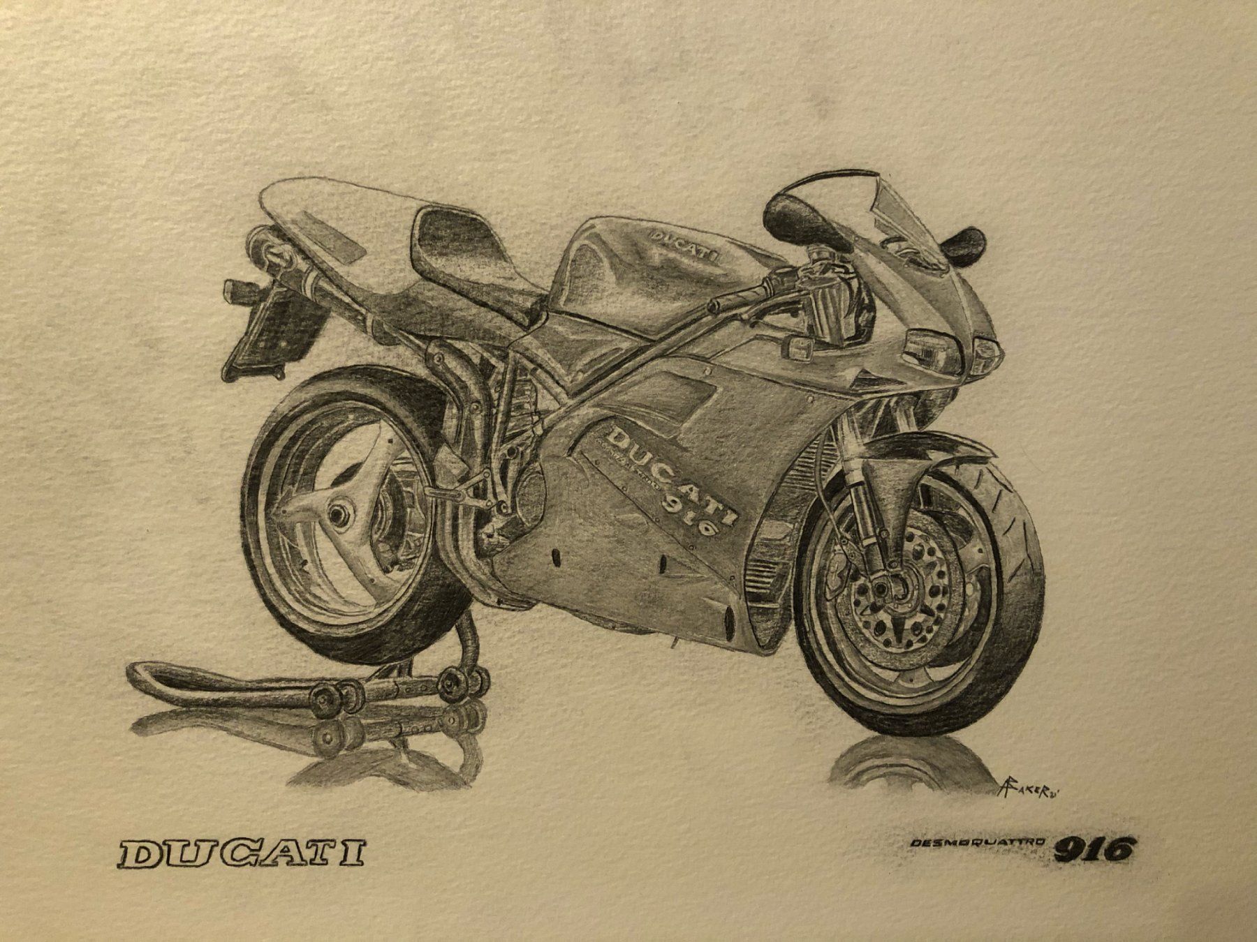 Dipinti: 1994 Ducati 916 Handskizze – Nuovo (secondo la descrizione) da Alpnachstad venduto da ash_9s7x