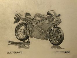 1994 Ducati 916 Handskizze
