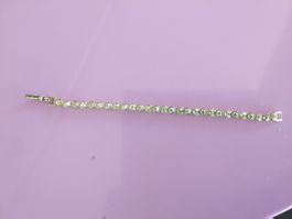 Bracelet tennis avec strass doré fermoir mousqueton Swarovsk