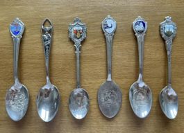 Lot de 6 cuillères souvenirs vintage USA, collection
