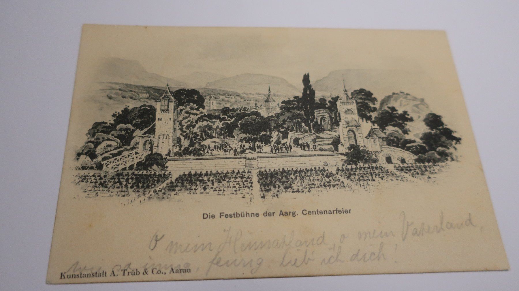 Cartoline postali: Die Festbühne der Aarg. Centenarfeier – Usato da Cormoret venduto da Pascalll2001 1
