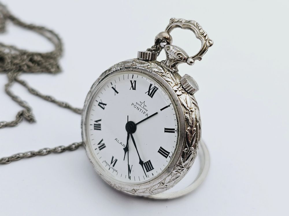 Pontifa Taschenuhr mit Alarm Kette Handaufzug Damen (Gebraucht) in ...