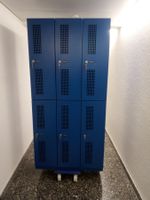 Garderobenschrank / Spind, Metall, blau, 6 Türen