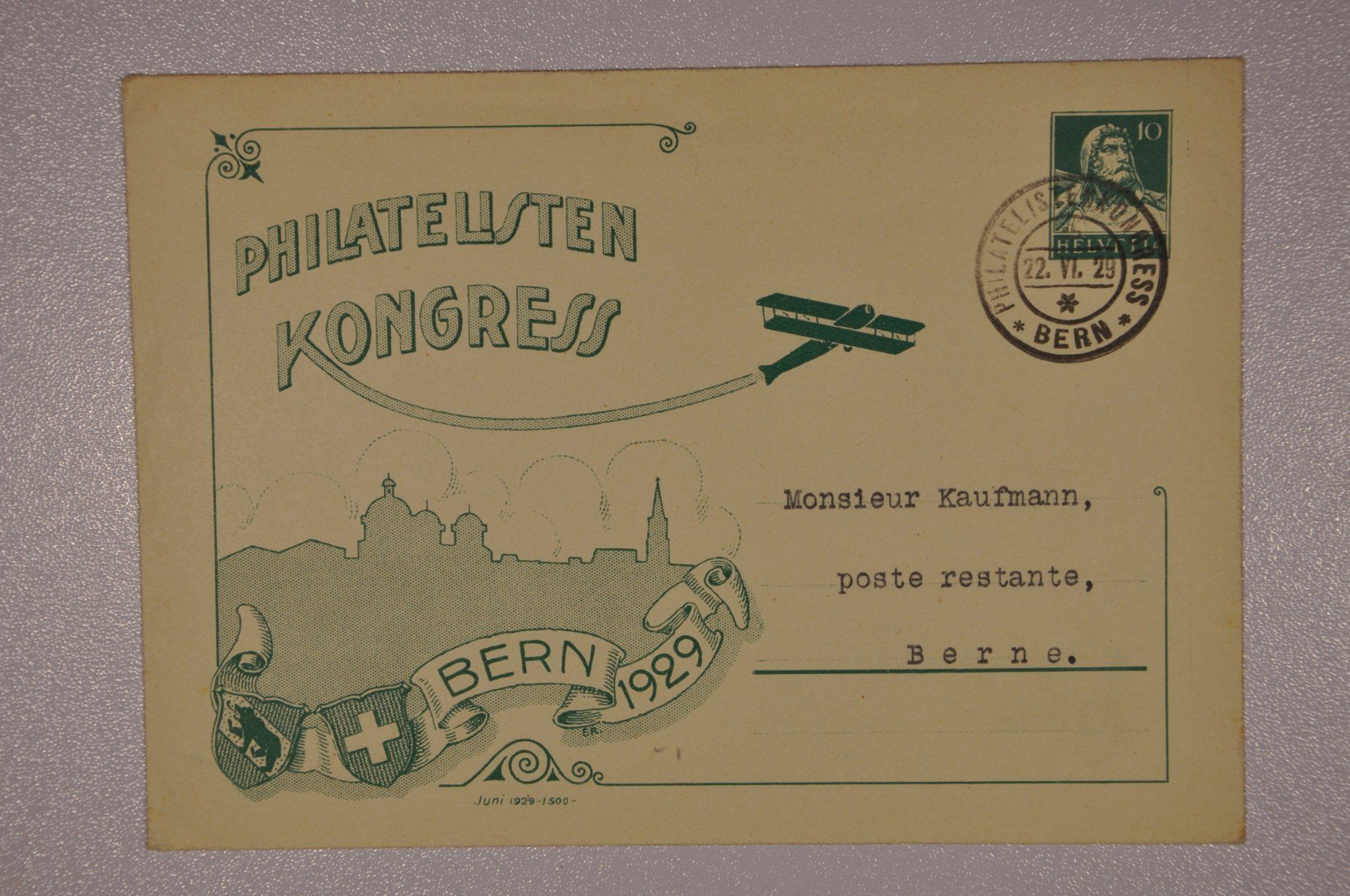 Alle Briefmarken: 1929 Philatelisten Kongress Bern – Gebraucht aus Wolfhalden von Zinauktion