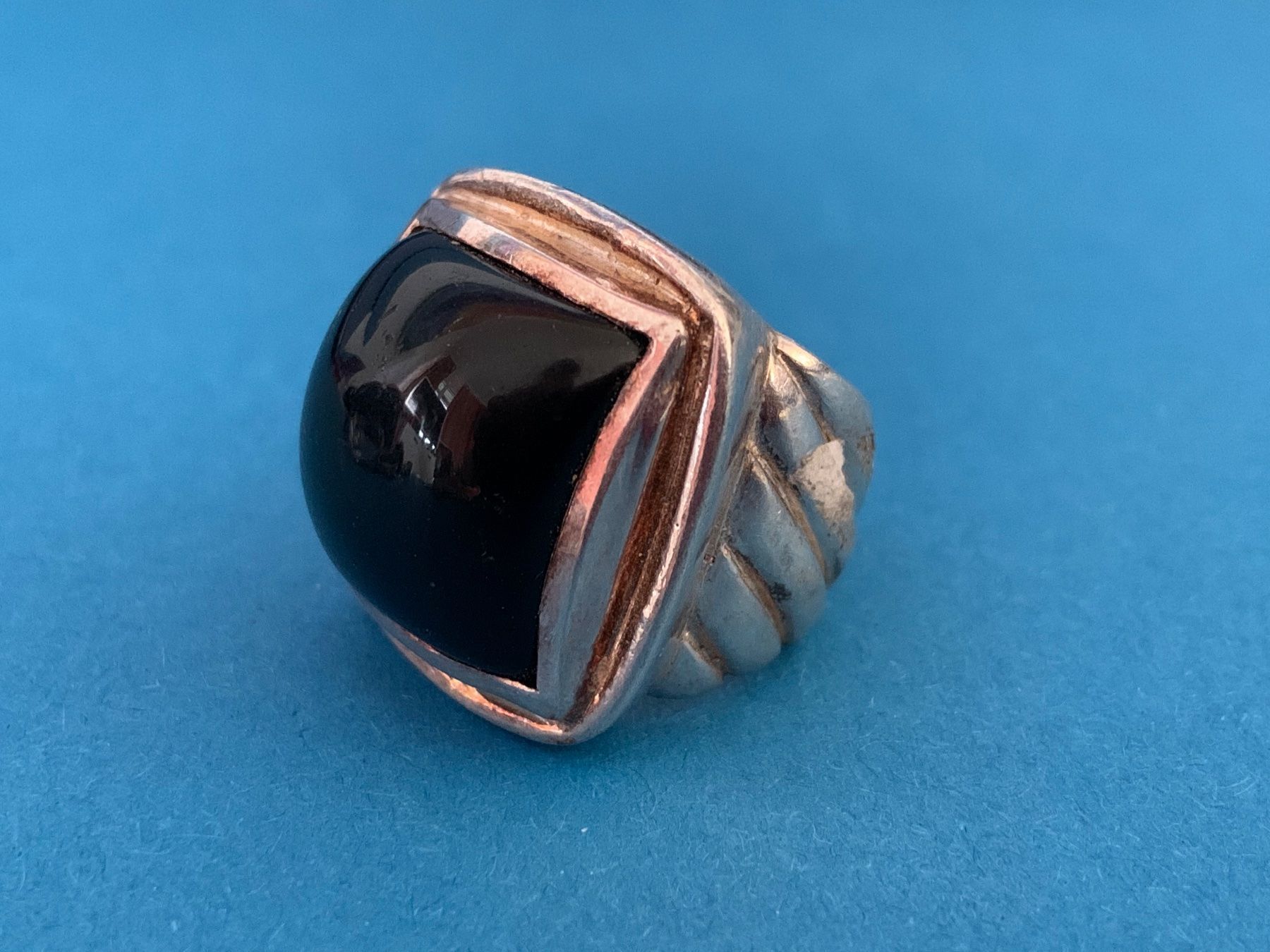 Ringe: Silberring ONYX CARRÉ (54) – Gebraucht aus Dittingen von Bijoubelle 1