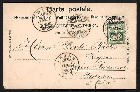 Cartoline postali: La Chaux-de-Fonds, Rue Léopold Robert,  – Usato da Berlin venduto da bartko-reher 1