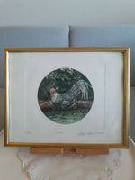 1989 Italien runde Farblithografie „Il Gallo“nummeriert 8/20