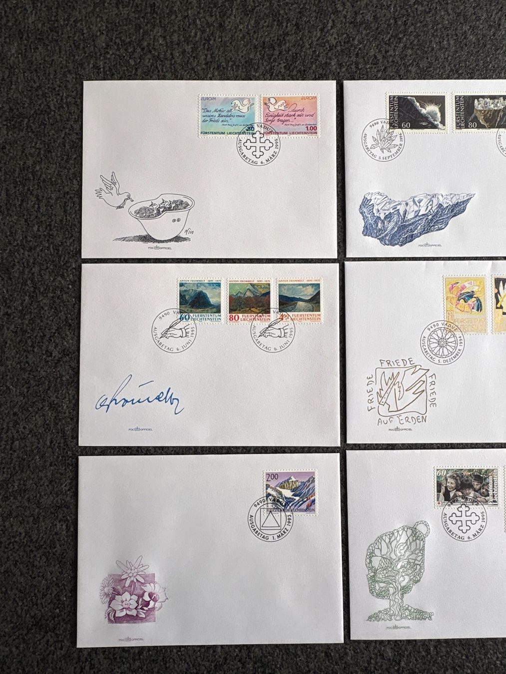 Tutti i francobolli: Briefmarken Liechtenstein Ersttagsbriefe Sammlung – Usato da Ibach venduto da lisch3 1