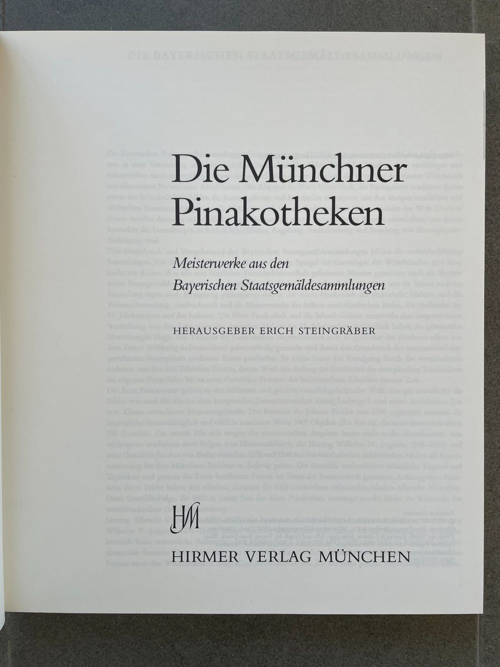 Libri: Die Münchner Pinakotheken Hirmer Kunstband – Usato da Zofingen venduto da angito 2
