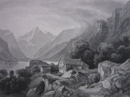 RÜTLI  AQUATINTA BLATTGRÖSSE CA. 28X21CM ZUSTAND GUT