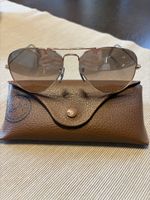 Sonnenbrille Ray-Ban Aviator gold braun mit Etui gut