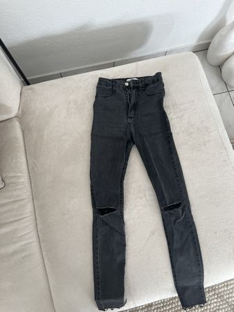 Zara Skinny Jeans Damen Gr. 32 Schwarz/Grau
