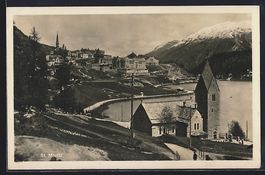St. Moritz, Teilansicht mit Kirche und S