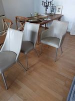 2 Stühle + 1 Sessel Jessica  beiges Leder  Pfister