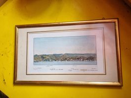 Alte Ansicht Horgen Käpfnach, gerahmt, schöne Dekoration!
