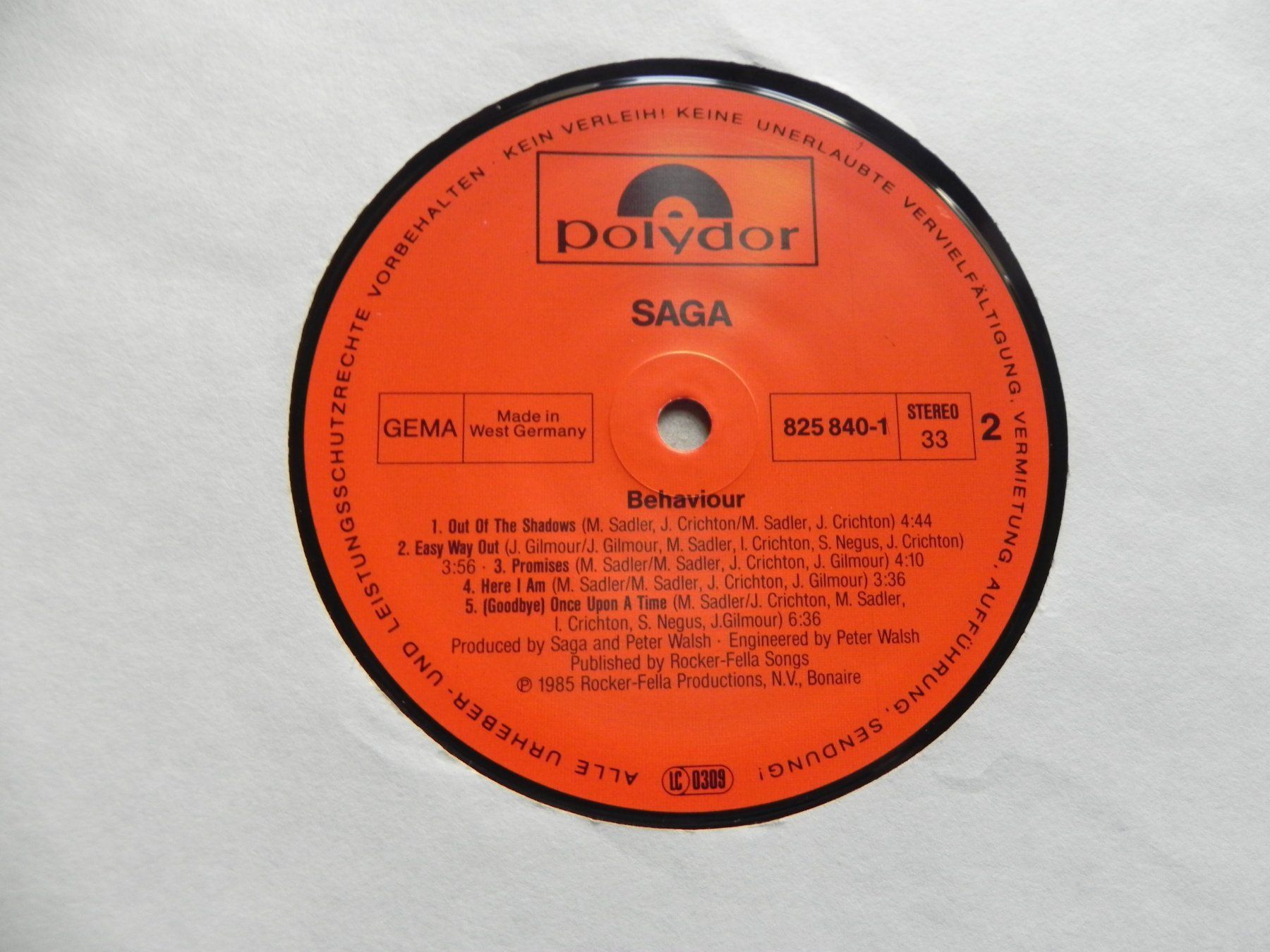 Dischi in vinile: LP Canada Rock Band Saga 1985 Behaviour – Usato da Siebnen venduto da krimsie 5