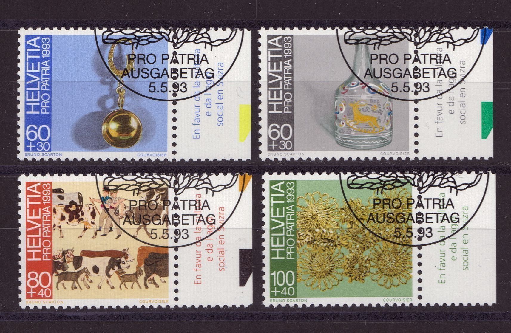 Tutti i francobolli: 1993 Pro Patria Satz Ersttags gestempelt – Usato da Eggersriet venduto da stamp303