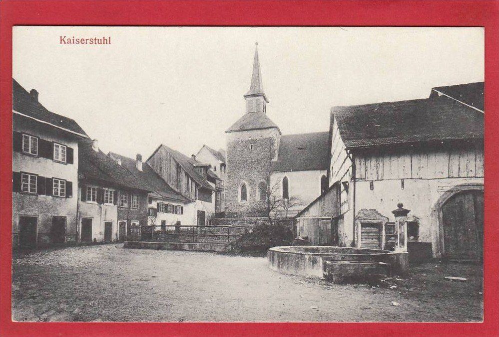 Ansichtskarten: KAISERSTUHL, PLATZ MIT BRUNNEN – Gebraucht aus Grüningen von Kartenlaube