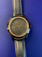 DKNY Damenuhr , Lederarmband, Schwarz/Gold
