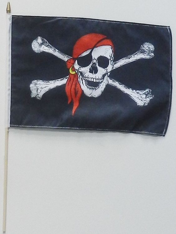 AZ FLAG Piraten Tischflagge - 21x14cm Totenkopf Fahne Mit Standfuß