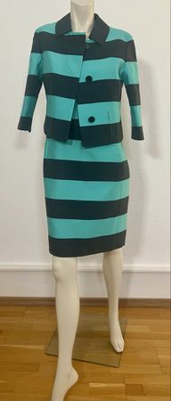 ✨ AKRIS Kostüm Blazer & Kleid, Türkis/Dunkelblau, Gr. 34 ✨