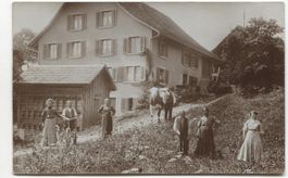 LANDWIRTSCHAFT/BAUERNFAMILIE 1910 mit Bienenhaus MEILEN ZH