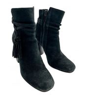 Bottines Janet & Janet – daim noir à franges – 37