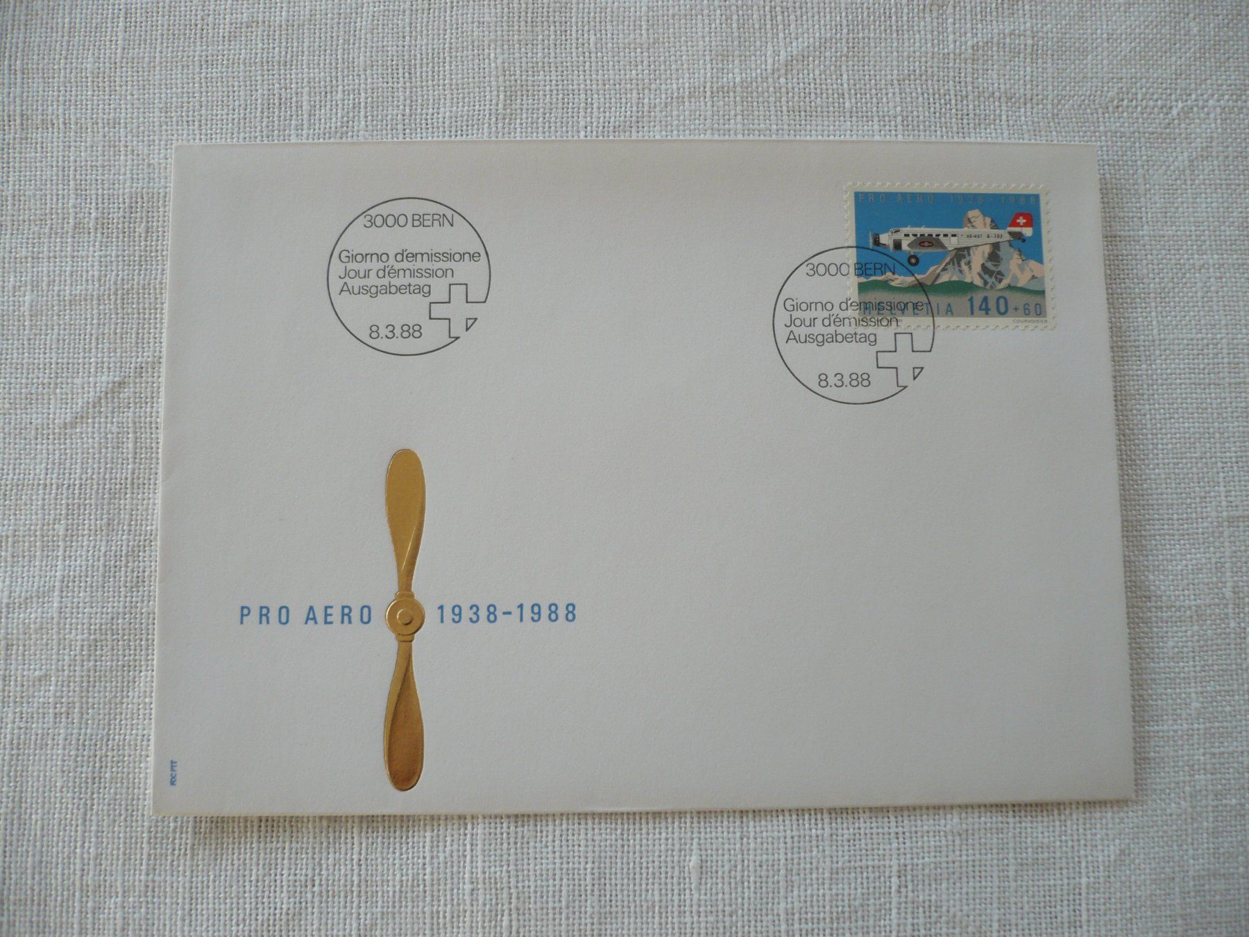 Tutti i francobolli: 1988 FDC Pro Aero SBK F49 – Usato da Zürich venduto da saltandpepper008