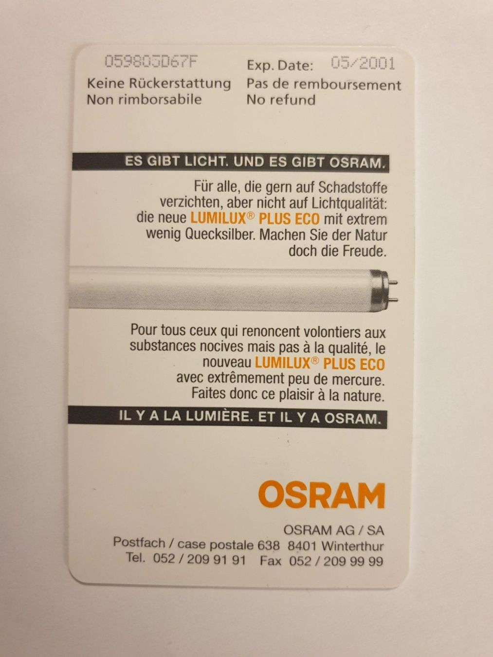 Telefon- & Taxkarten: Osram – Gebraucht aus Rain von chesz 1
