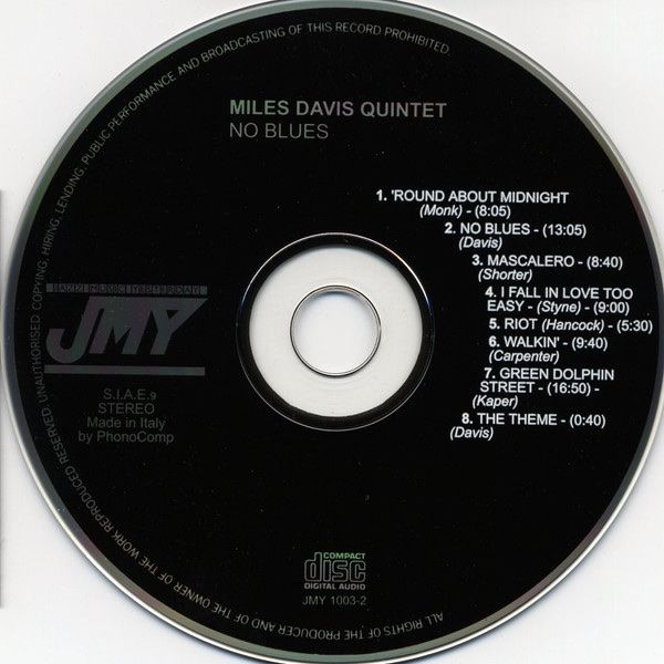 CD: Miles Davis Quintet No Blues Jazz CD – Usato da Zürich venduto da m7lx 1