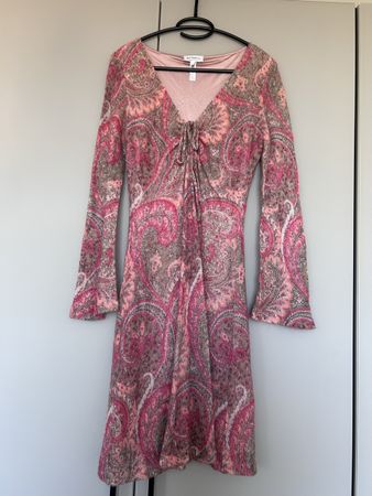 La Perla Kleid Paisley Mohair Wolle rosa Grösse 44 (ital) 