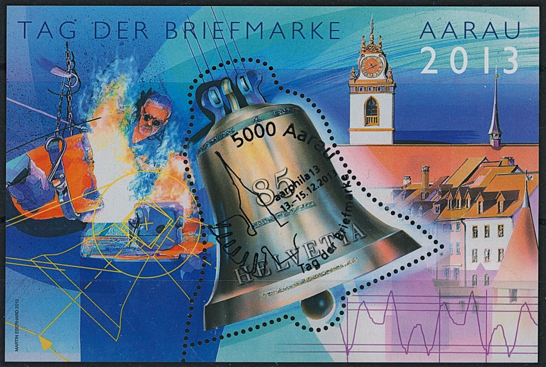 Tutti i francobolli: 2013 - Tag der Briefmarke - Aarau - Block - Sonderstempel – Usato da Schindellegi venduto da leecollect