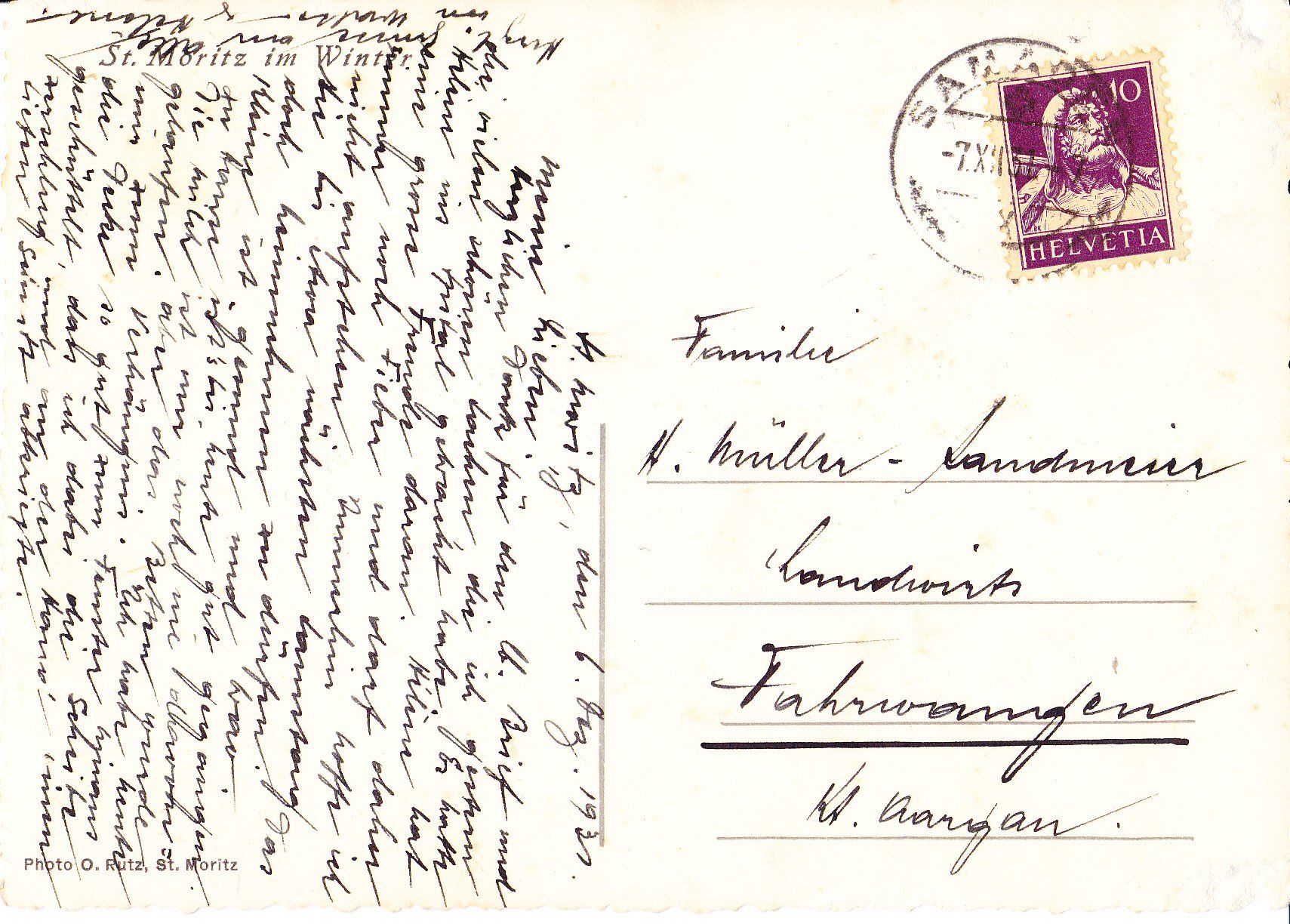 Cartoline postali: AK  St. Moritz im Winter, Dez. 1931 – Nuovo (secondo la descrizione) da Obfelden venduto da fun_st2v 1