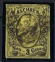 Alt Deutschland 1855 Sachsen 3 Neu-Groschen gest.