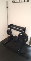 Squat rack + disques et rangement pour disques d'haltères
