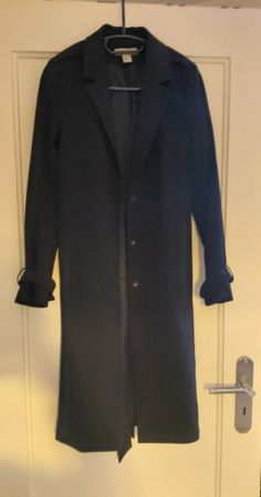Damen Trenchcoat schwarz lang mit Gürtel Gr.34