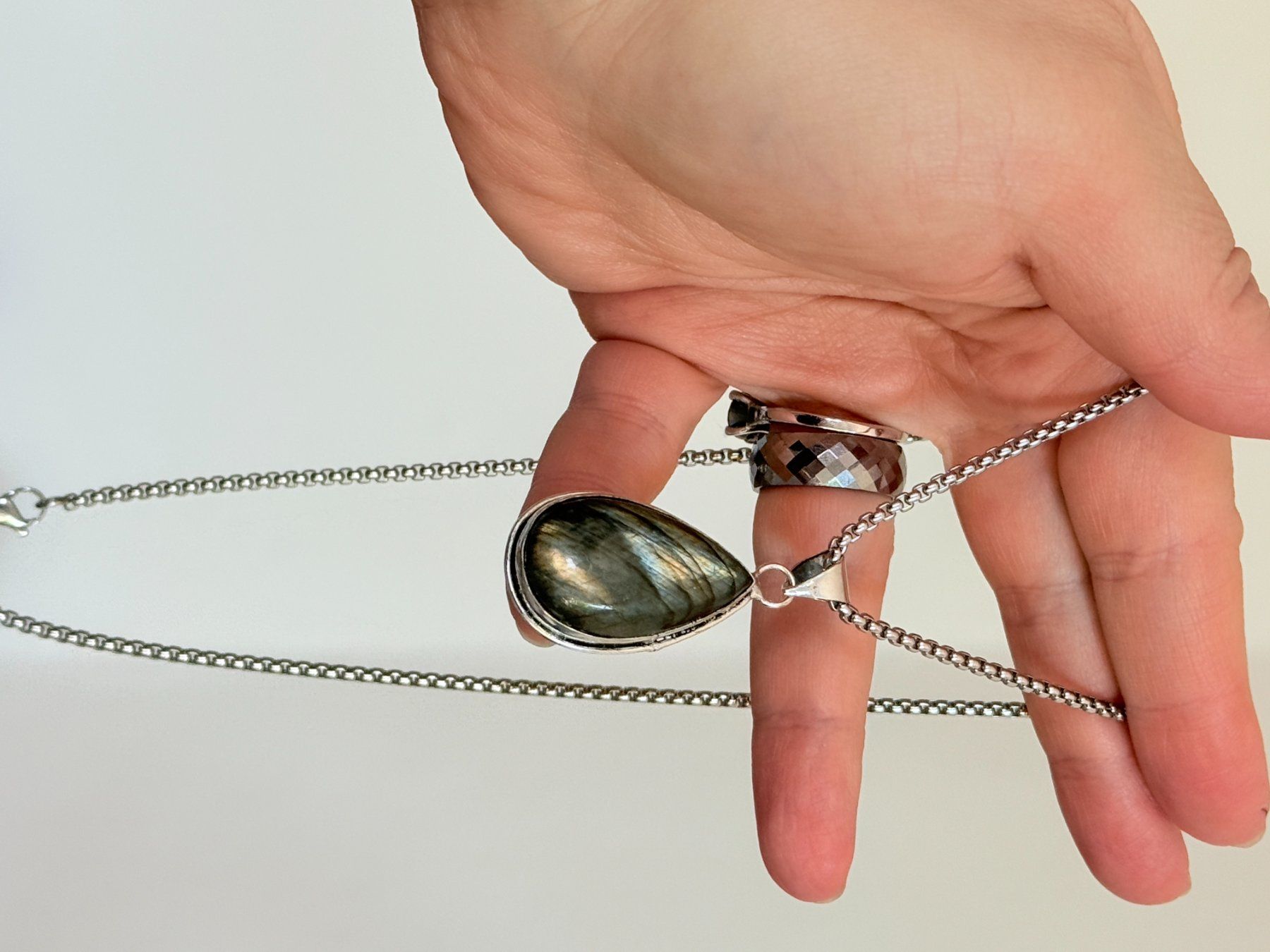 Catenine: Collier Labradorite, neuf, jamais porté! – Nuovo e nell'imballaggio originale da Genève venduto da AWWA 8