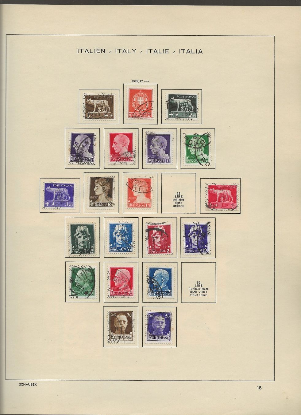 Alle Briefmarken: Marken Italien 1921 bis 1930 – Gebraucht aus Au ZH von xelagreb01 6