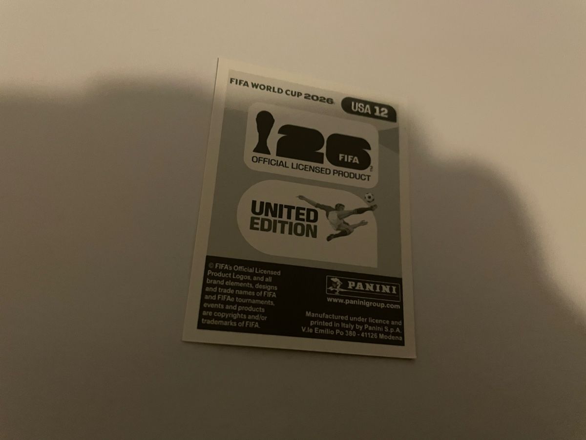 Panini Carte collezionabili: FIFA WM 2026 Timothy Weah USA 12 – Nuovo (secondo la descrizione) da Winterthur venduto da Cobraforce 1