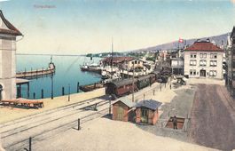 Rorschach (SG) Hafen Eisenbahn und Dampfschiff Bahnhof
