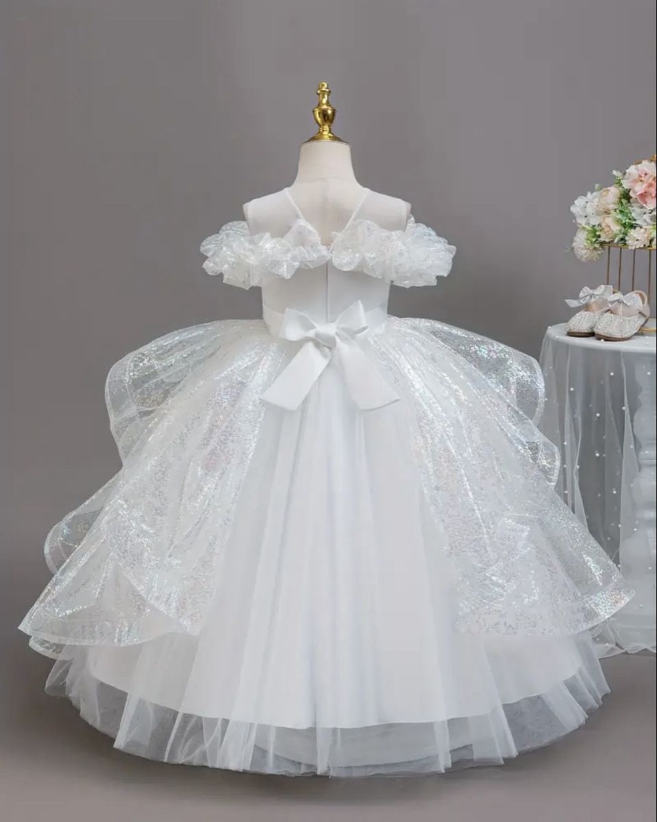 Robes et jupes: Kinderkleid weiss Grösse 122/128 – Neuf (Voir description) à Andelfingen par mir_k5sx 1