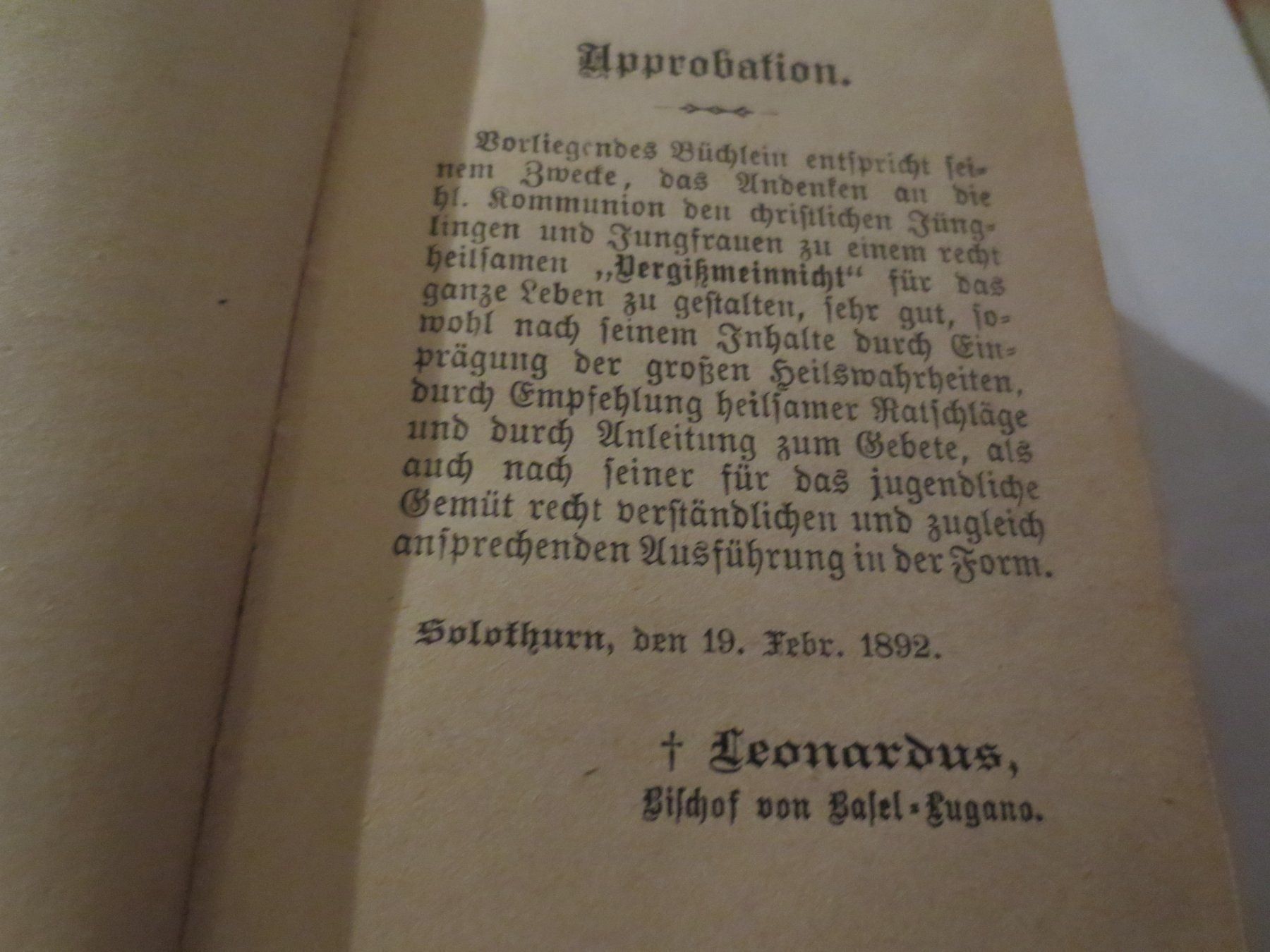 Libri: Vergissmeinnicht oder Andenken 6.2.1892 – Usato da Männedorf venduto da Livingston 3