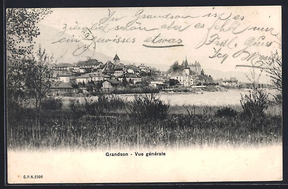 Cartoline postali: AK Grandson, Vue générale, 1905 – Usato da Berlin venduto da bartko-reher