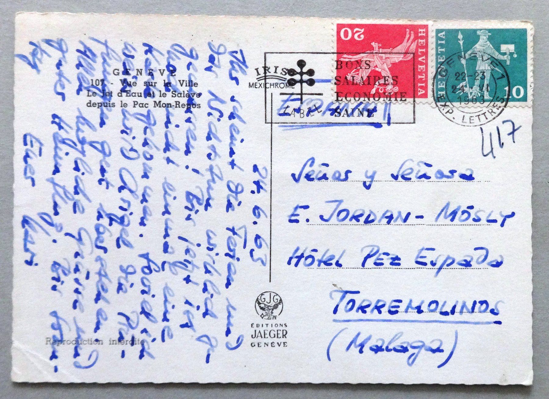 Cartes postales: Genève - Vue sur la Ville – Défectueux à Fétigny par Billy2miny 1