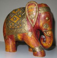 Elefant, reich verziert, 18 cm hoch, 1250 Gramm schwer