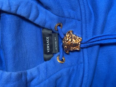 Sweat à capuche Versace bleu roi, taille M, comme neuf po...