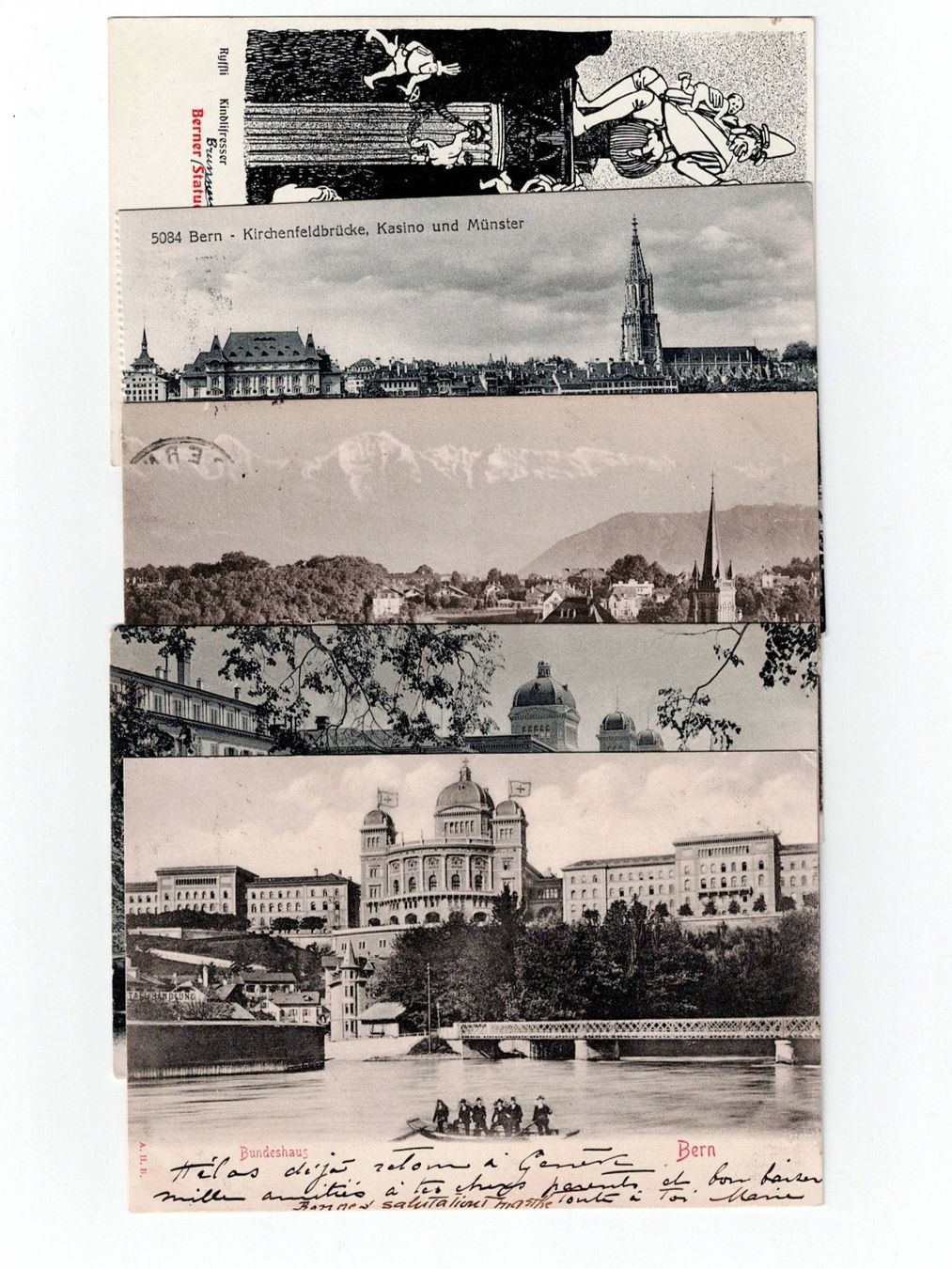Ansichtskarten: CH, 5 Ansichtskarten Bern um 1903/1908 – Gebraucht aus Hinteregg von McCharly01